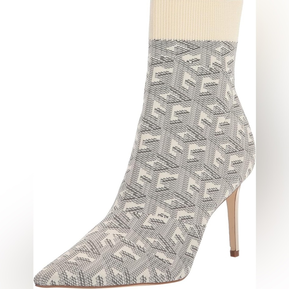 Gray Guess Heeled Boots with Textured Pattern
